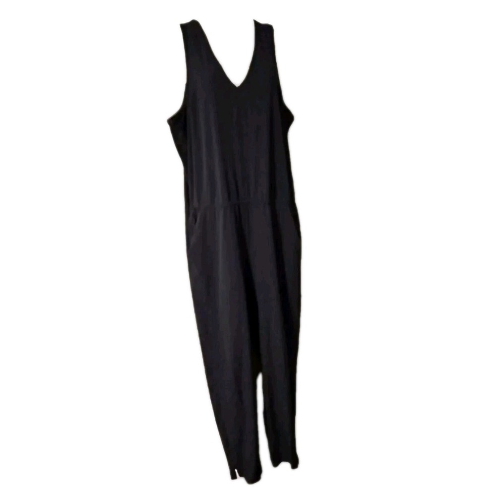 Athleta Black V-Neck Jumpsuit